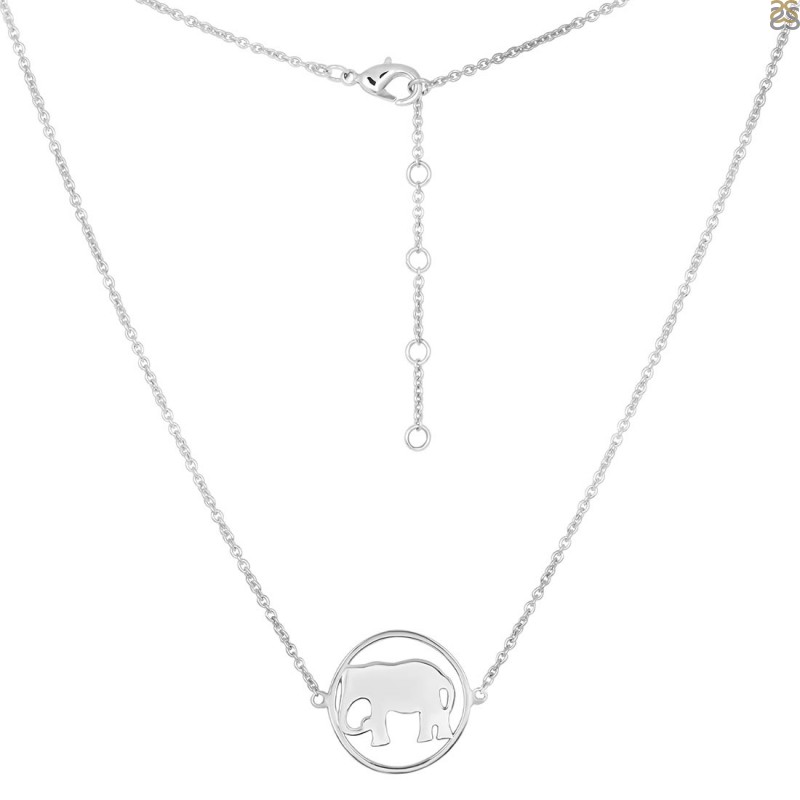 Elephant Plain Silver Necklace