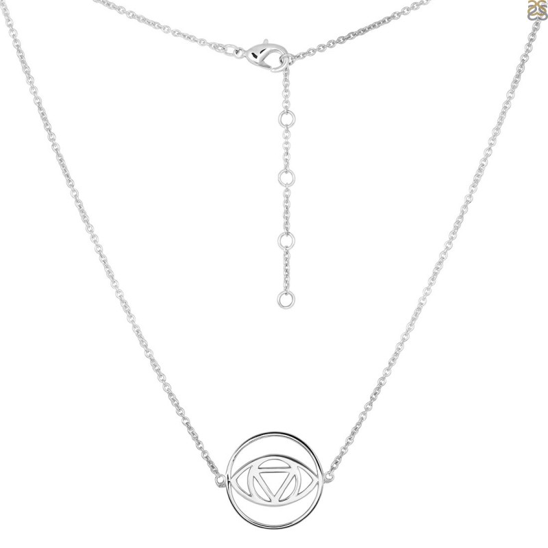 Brow Chakra Plain Silver Necklace