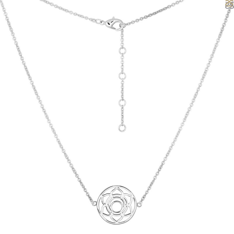 Sacral Chakra Plain Silver Necklace