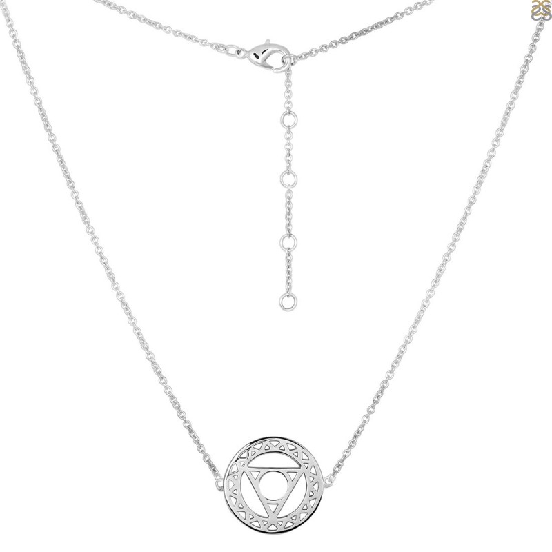 Throat Chakra Plain Silver Necklace