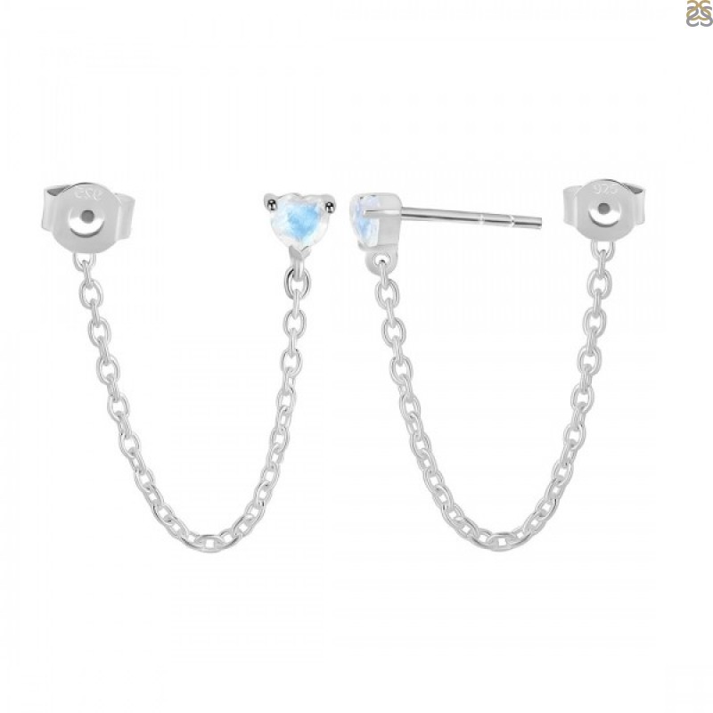 Moonstone Chain Stud Earring