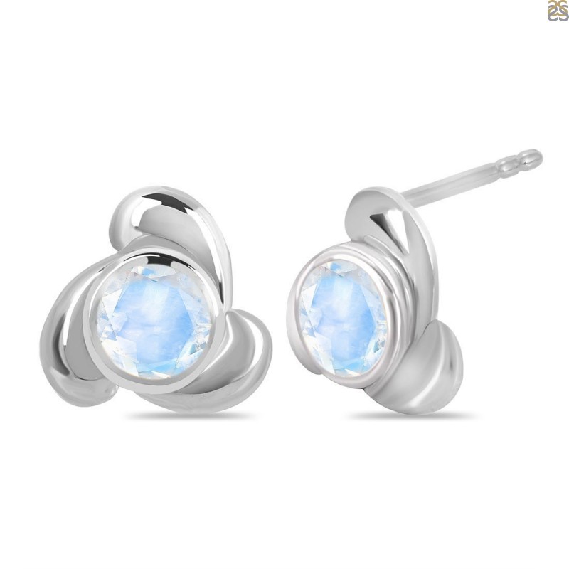 Buy Moonstone Stud Earrings in 925 Sterling Silver MOONSTONE Round Earrings  Silver Stud Earrings, Tiny Earrings Moonstone Post Earrings Jewelry Online  in India - Etsy