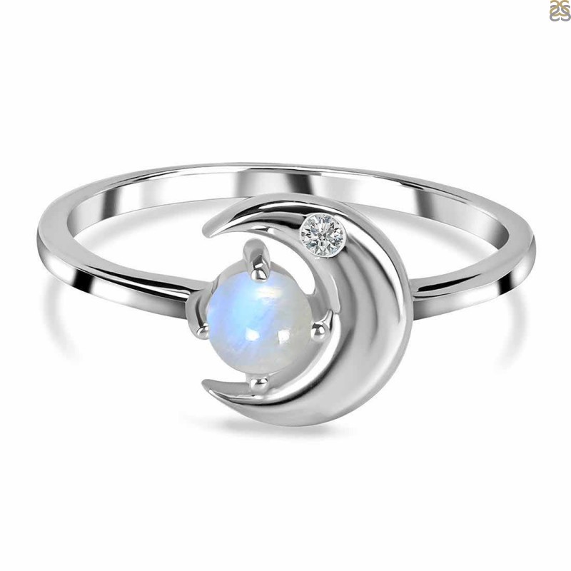 Frozen Moonstone Diamond Ring in 14K and 18K Gold – Tippy Taste Jewelry