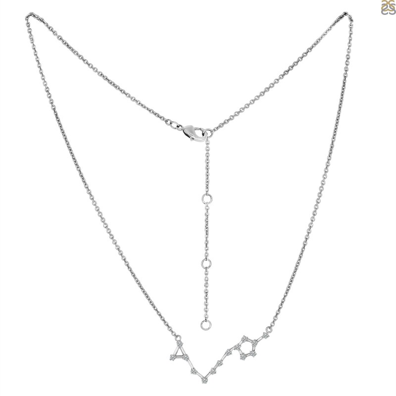 Pisces Zodiac Star Constellation with Cubic Zirconia Necklace