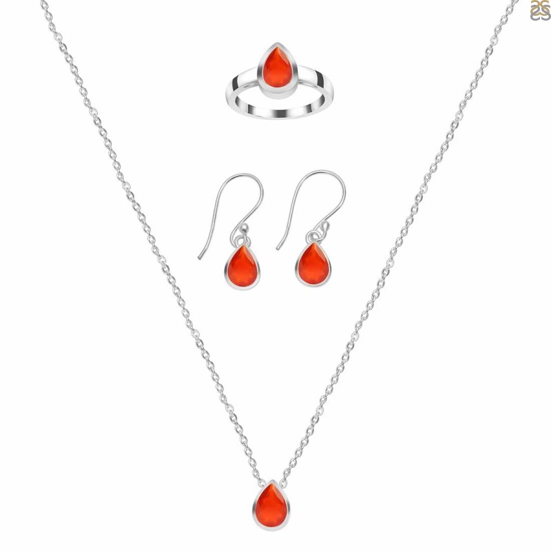  Red Onyx Jewelry Set