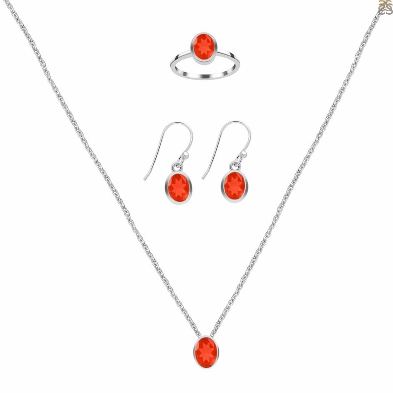  Red Onyx Jewelry Set