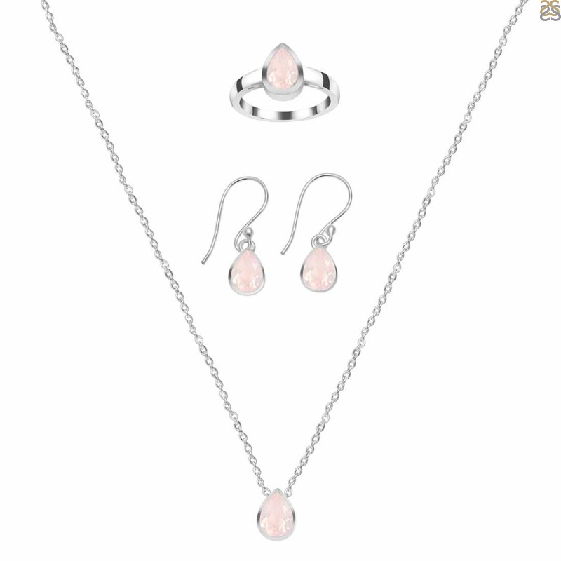  Rose Quartz Jewelry Set