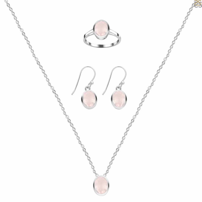  Rose Quartz Jewelry Set