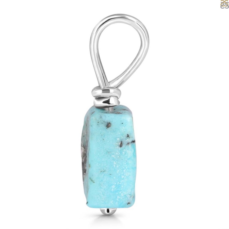 Turquoise Raw Crystal Drill Pendant