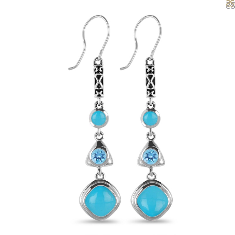 Turquoise & Blue Topaz Earring
