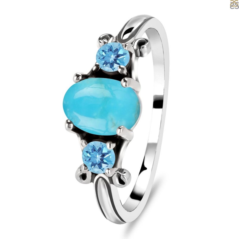 Turquoise & Blue Topaz Ring