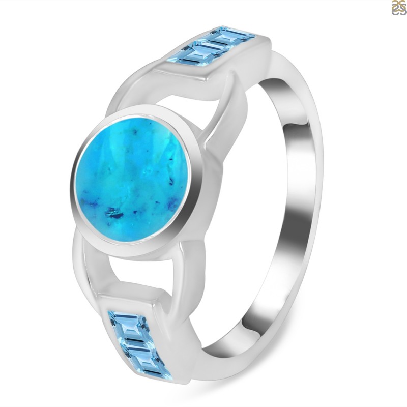 Turquoise & Blue Topaz Ring