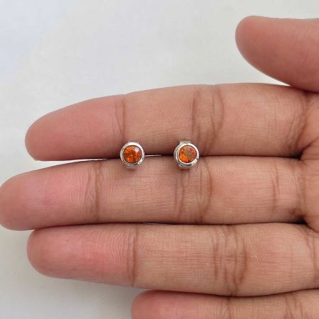 Kyanite (Orange) Stud Earring