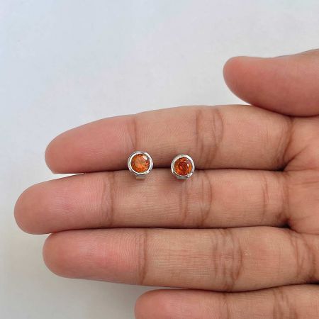Kyanite (Orange) Stud Earring