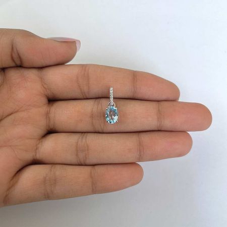 Swiss Blue Topaz Pendant
