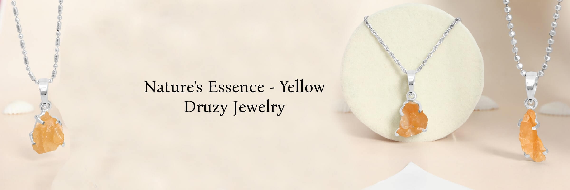 Elemental Essence: Yellow Druzy Jewelry Embodying Earth's Natural Forces