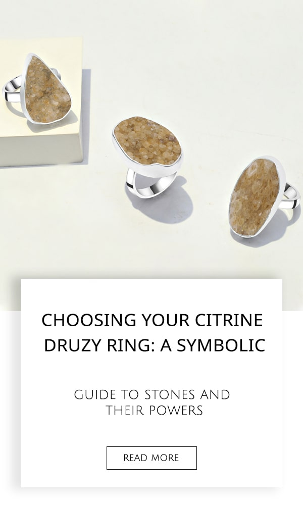 Citrine Druzy Ring