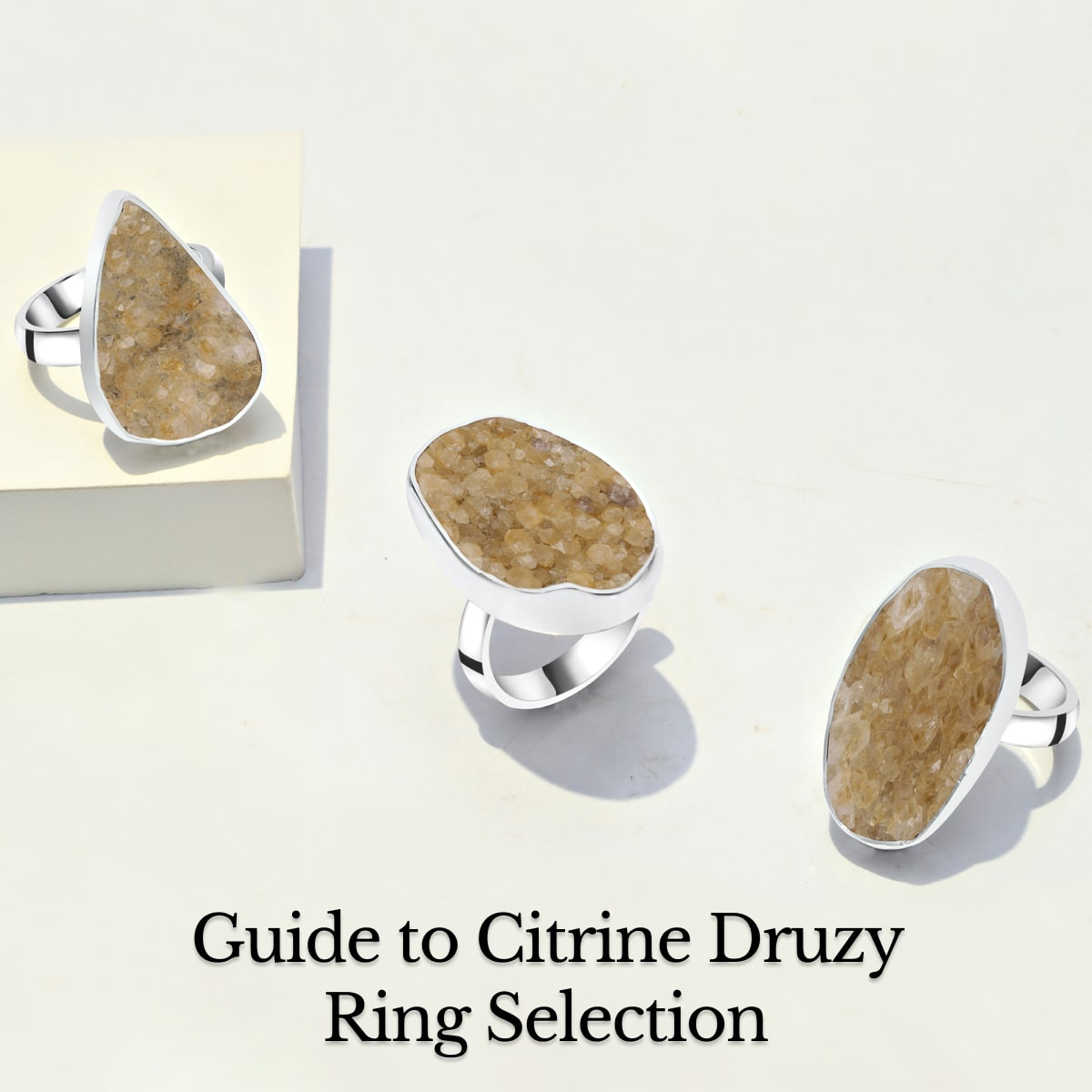 Citrine Druzy Ring