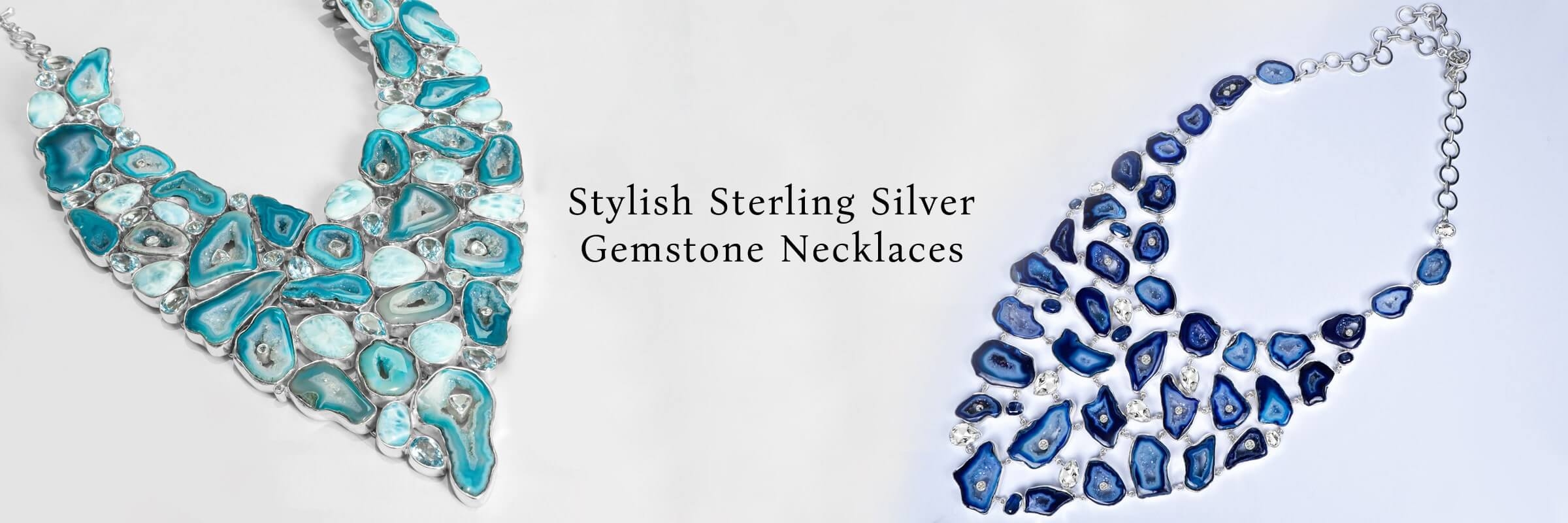 Style Sterling Silver Gemstone Necklace