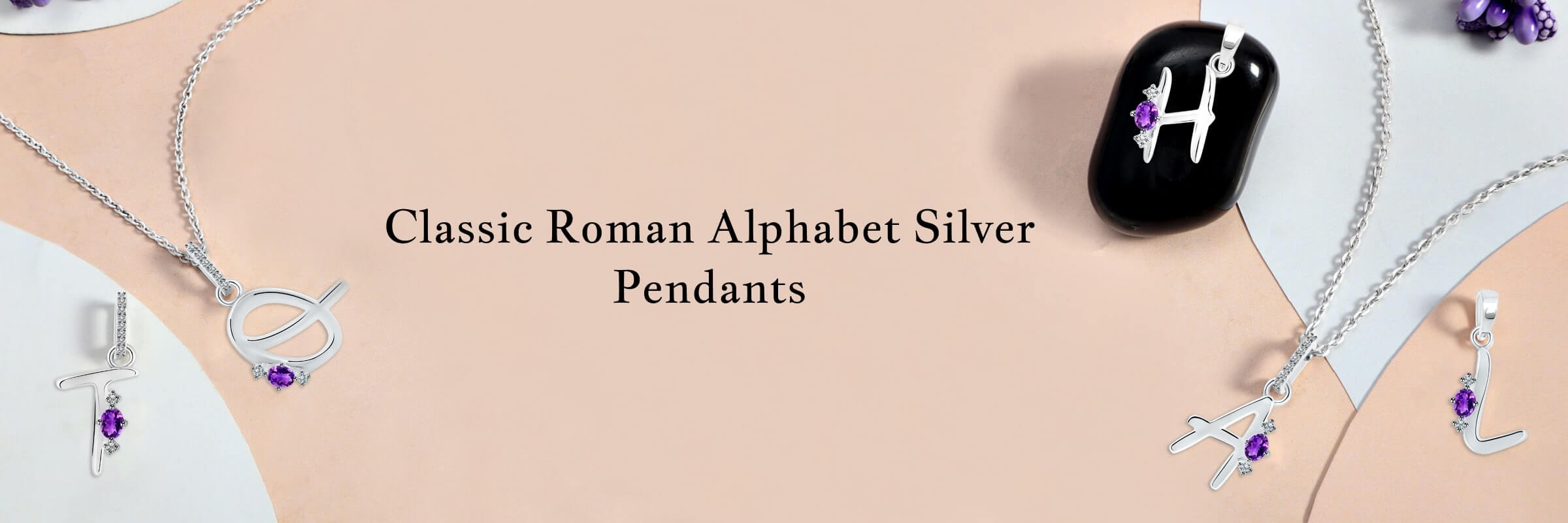 Silver Alphabet Pendants of Roman Letters