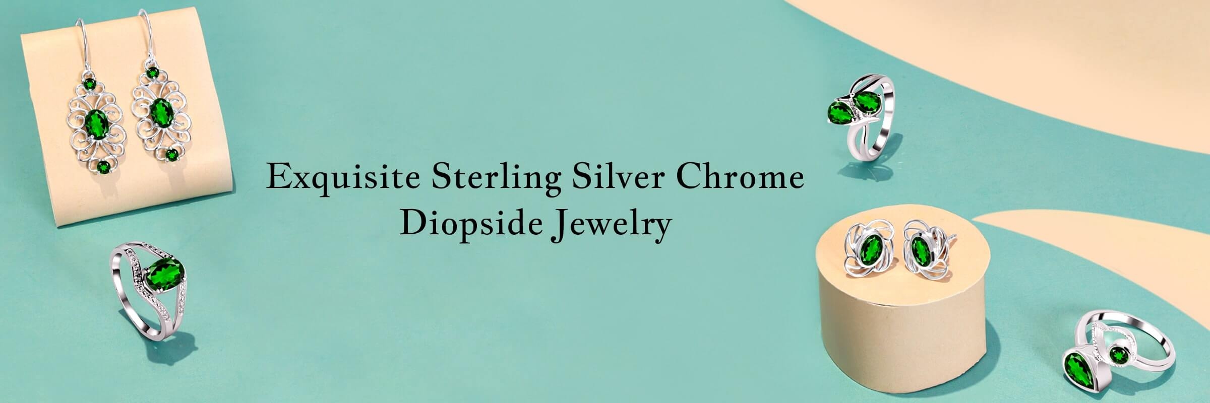 Sterling Silver Chrome Diopside Jewelry