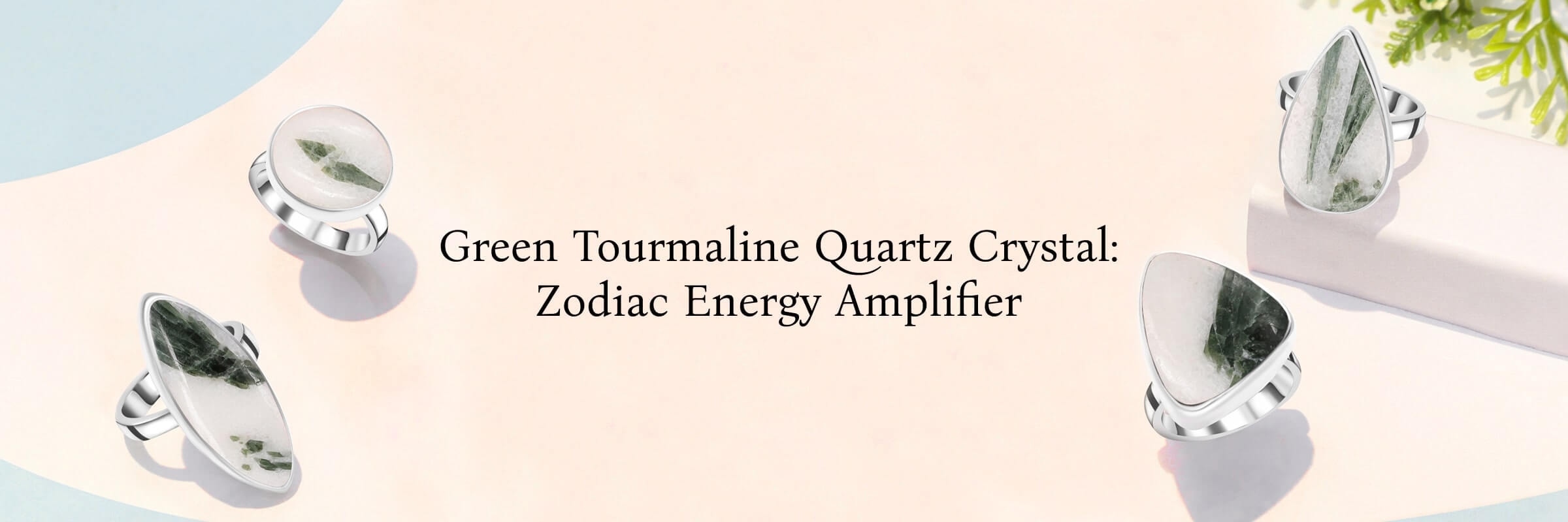 Zodiac Sign of Green Tourmaline Quartz Crystal