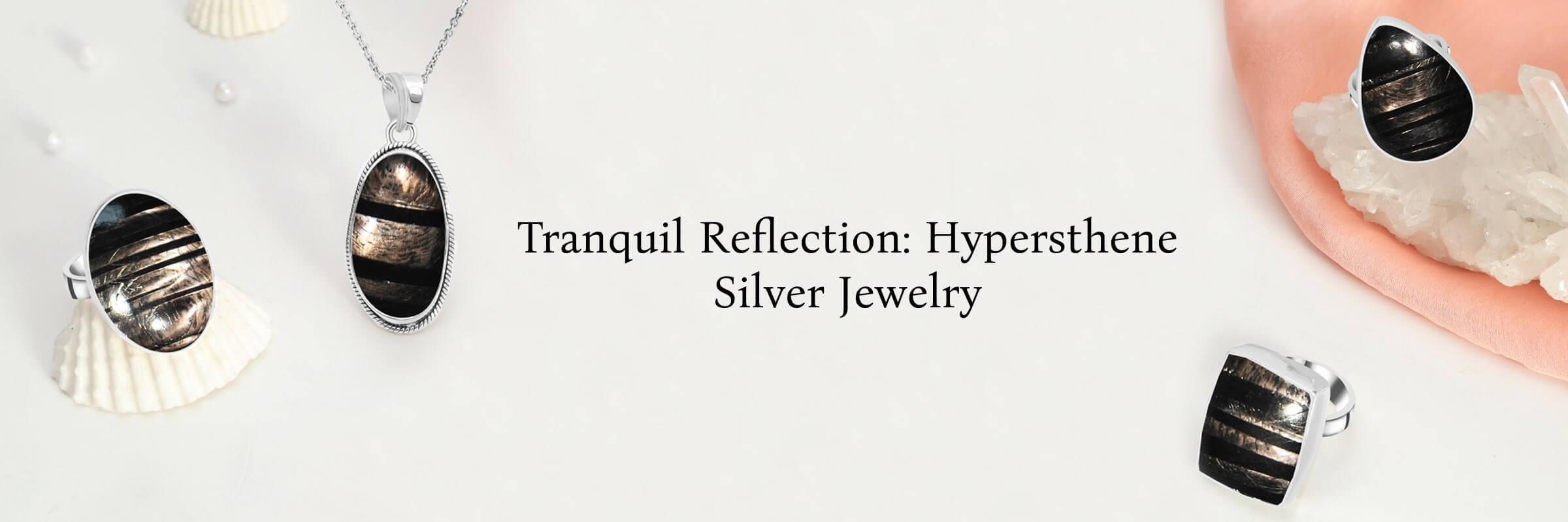 Meditation with Hypersthene Plain Silver Jewelry