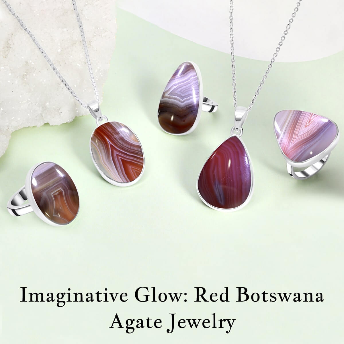 Red Botswana Agate Gemstone Jewelry