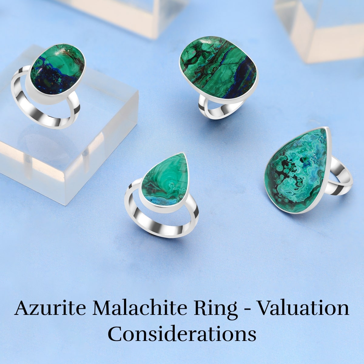 Azurite Malachite Stone Set in an Azurite Malachite Ring