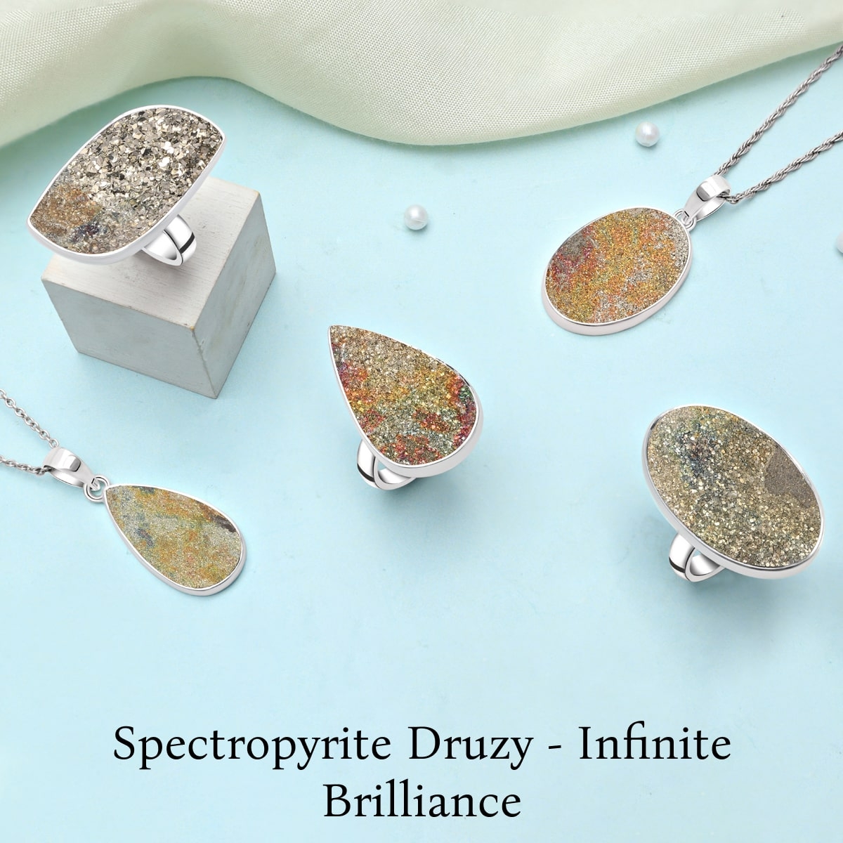 Infinite Brilliance: Spectropyrite Druzy Jewelry for Timeless Glamour Spectropyrite Druzy Jewelry
