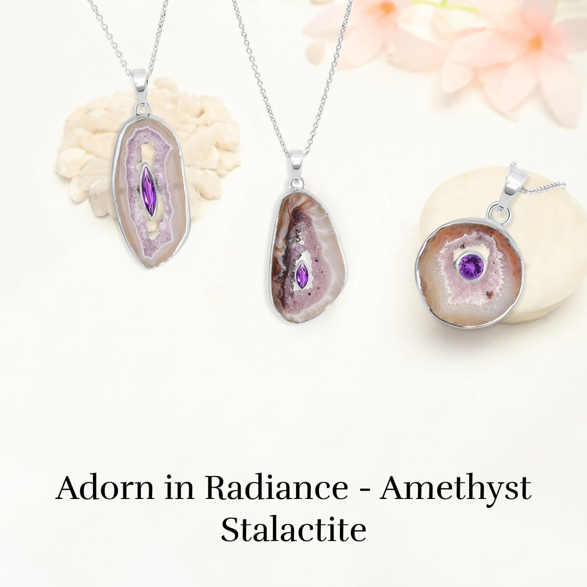 Wearing Amethyst Stalactite Jewelry