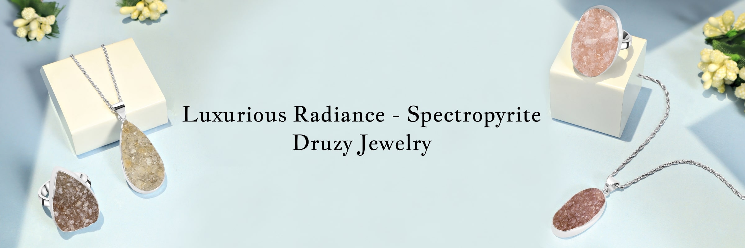 Majestic Opulence: Spectropyrite Druzy Jewelry Exuding Royal Elegance Spectropyrite Druzy Jewelry
