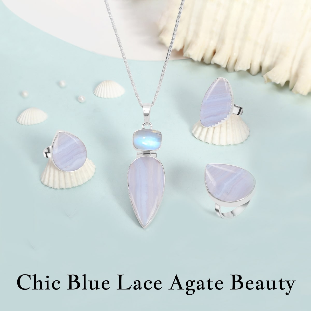 Blue Lace Agate Elegance: Where Softness Meets Sky Hues Blue Lace Agate Jewelry