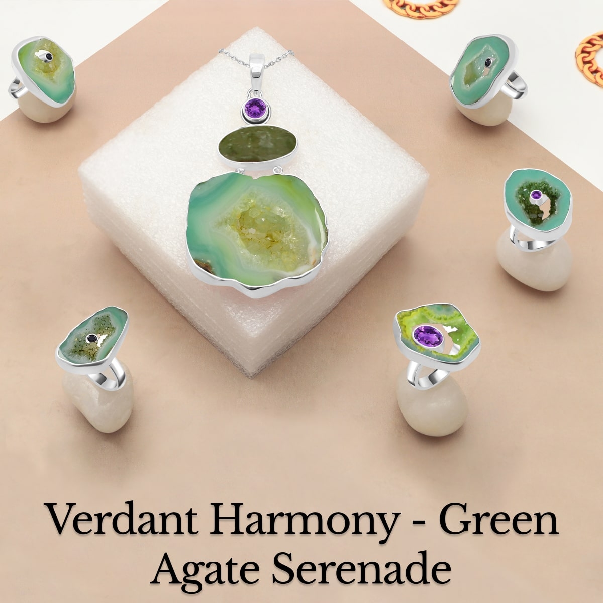 Green Agate Symphony: Nature's Harmony in Verdant Hues Green Agate