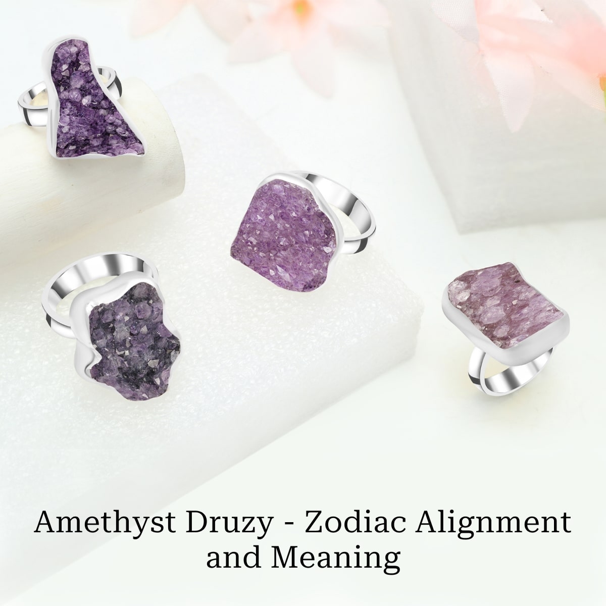 Zodiac Association of Amethyst Druzy Stone