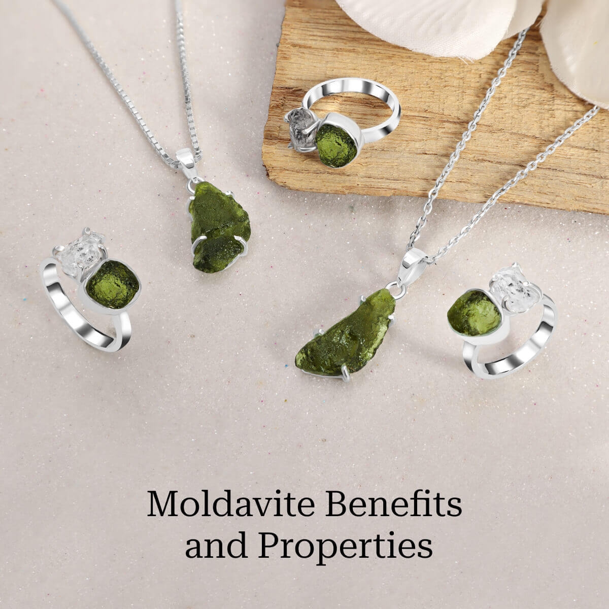 Colombianite & Moldavite Pendant Necklace Sterling | Moldavite Life