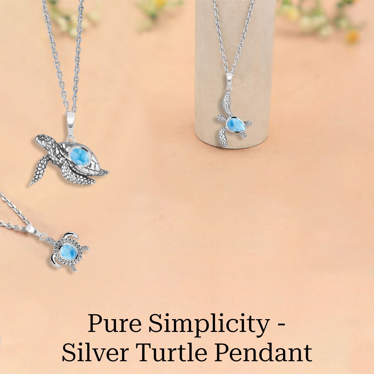 Plain Silver Turtle Pendant