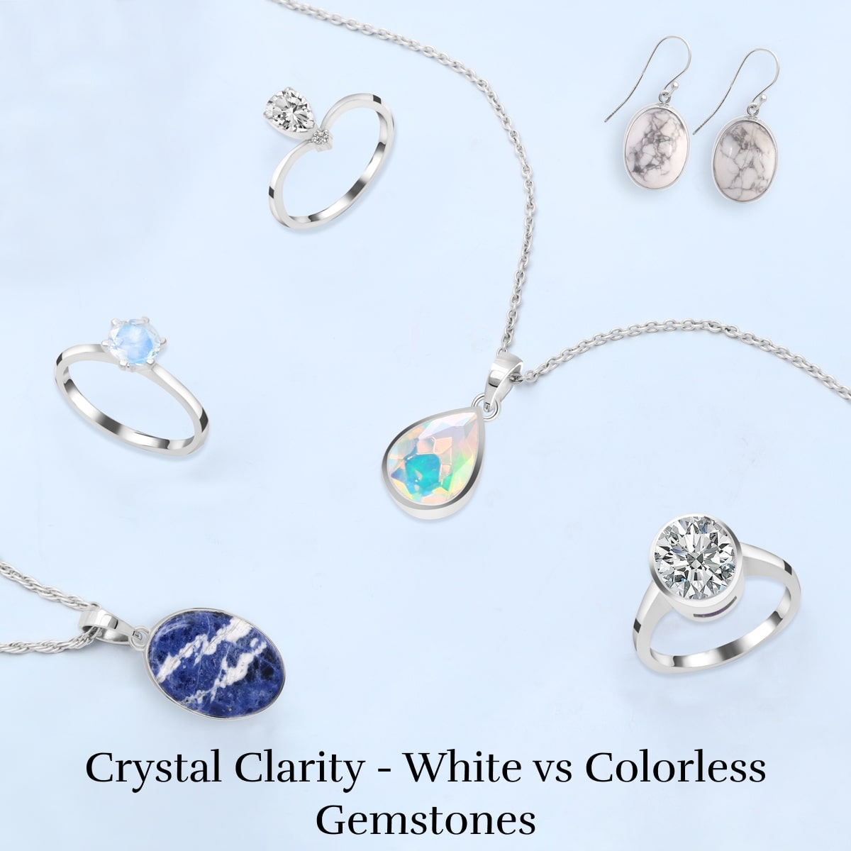 White Gemstone and Colorless Stones