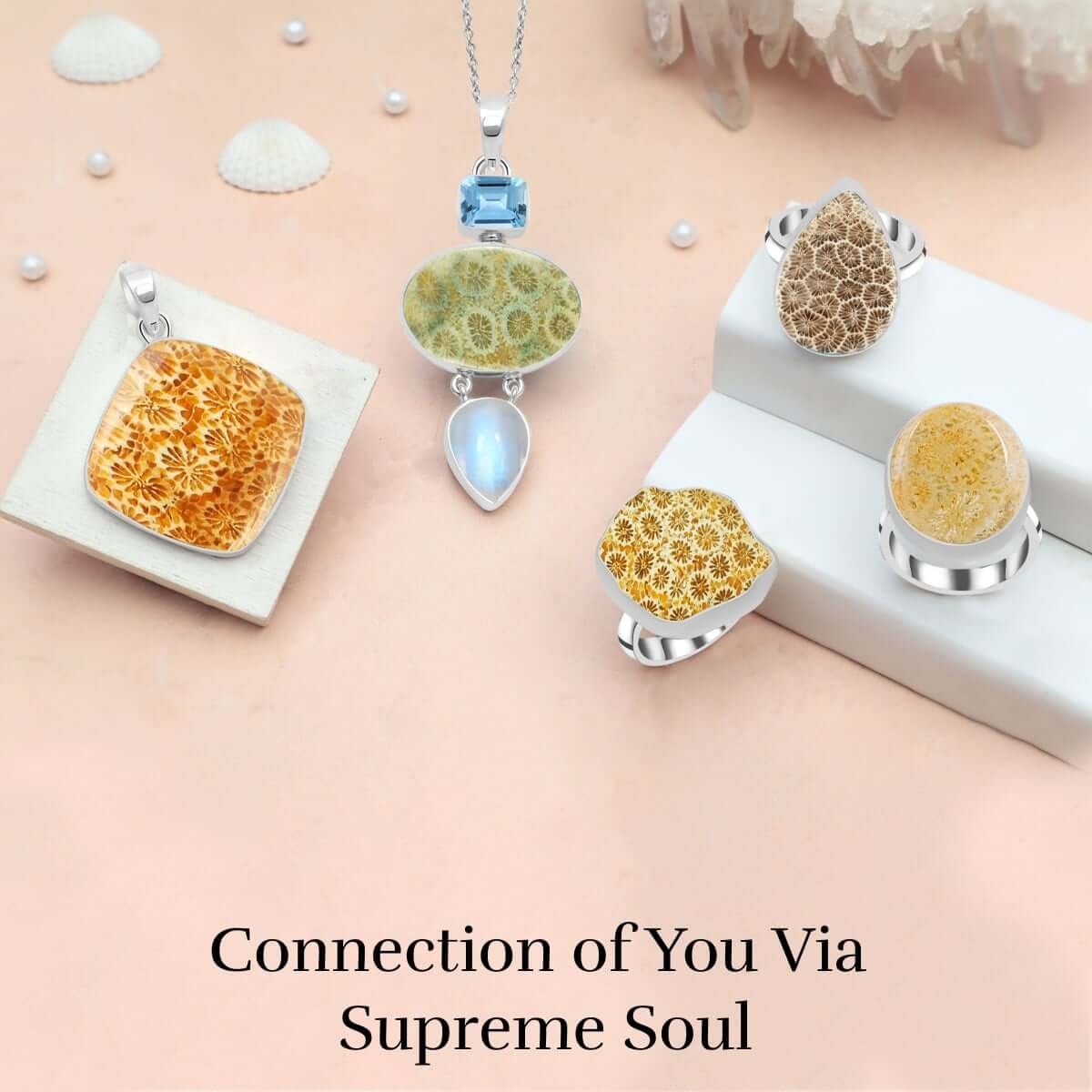 Fossilized coral jewelry deals