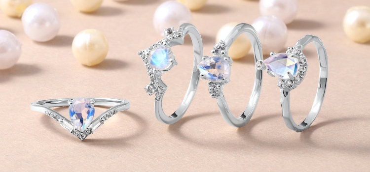 Moonstone rings Moonstone rings