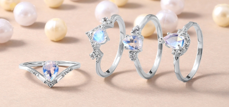 Moonstone rings