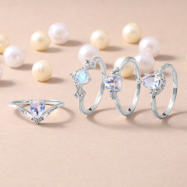 Moonstone rings