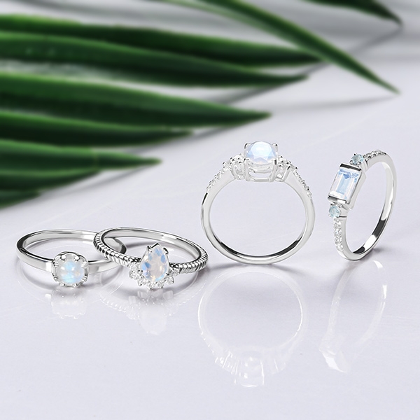 Moonstone rings sterling silver