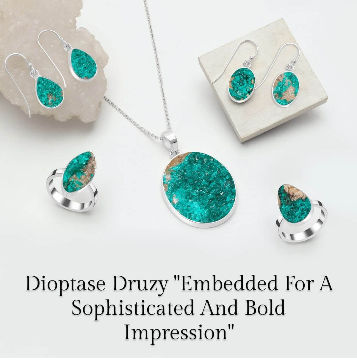 Dioptase Druzy Jewelry