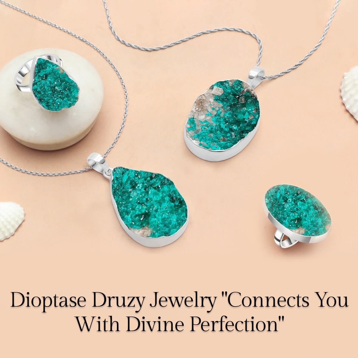 Dioptase Druzy Jewelry: Spiritual Healing Properties
