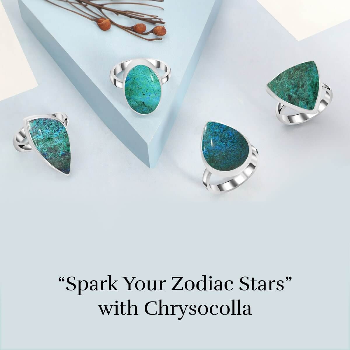 Zodiac Birthstone associated with Chrysocolla 