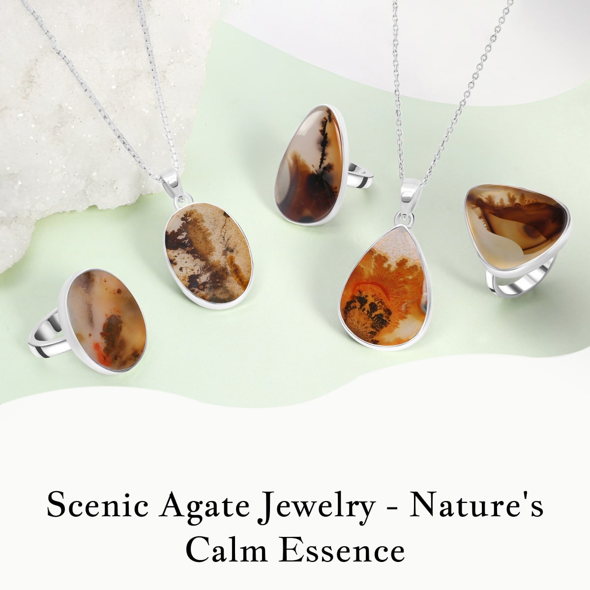 Harmony of Elements: Nature-Inspired Scenic Agate Jewelry for Tranquility Scenic Agate Jewelry