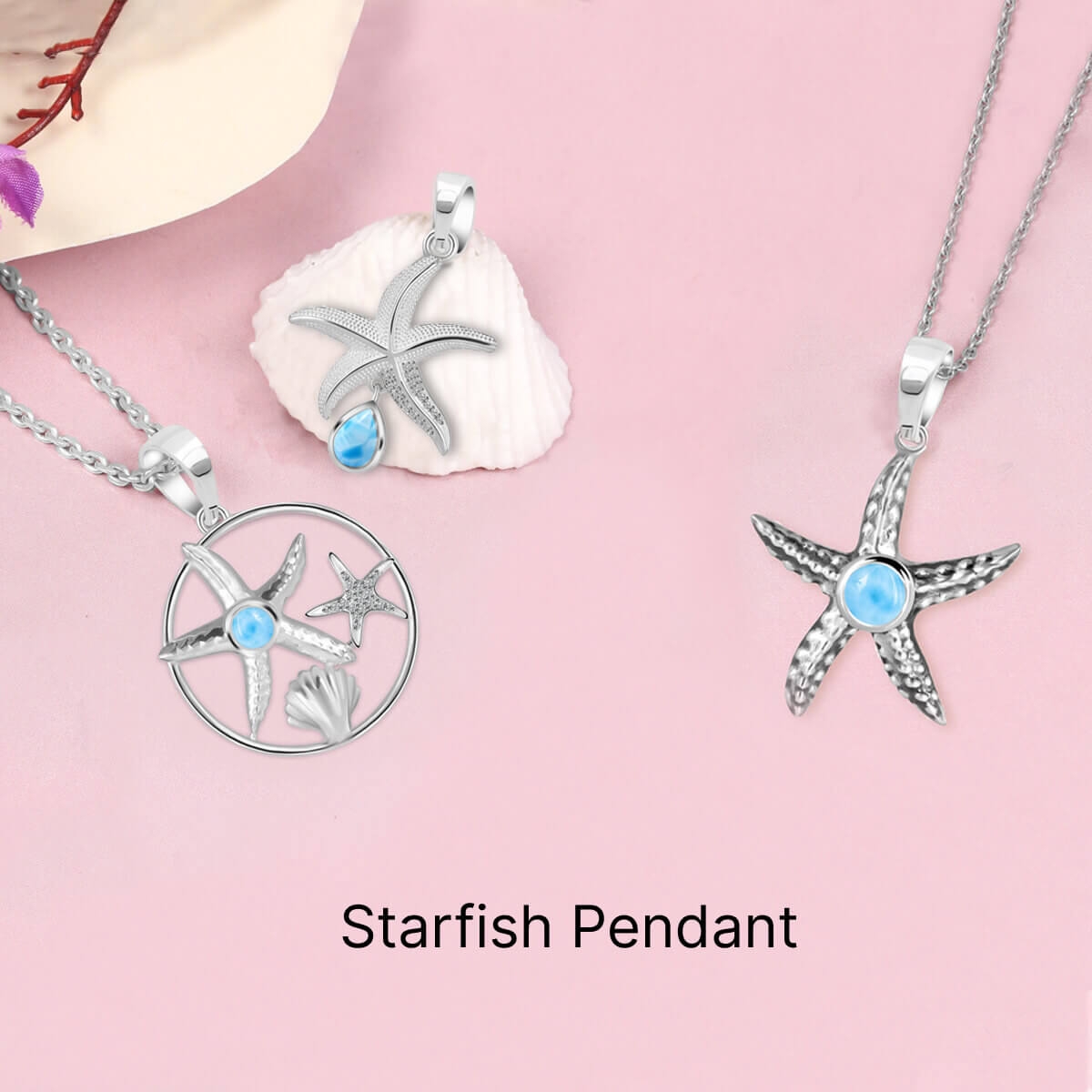 Plain Silver Starfish Pendant