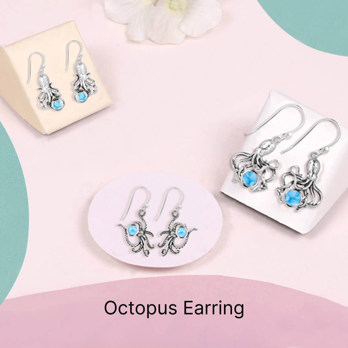 Plain Silver Octopus Earring
