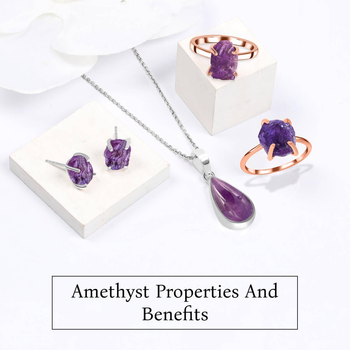 Real Amethyst Rings | Amethys Wedding Rings in 14k Solid Gold